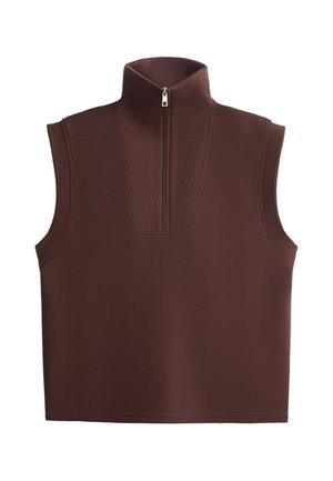 OYSHO, PIQUÉ SLEEVELESS - Top - chocolate red