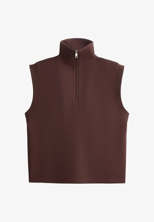 OYSHO, PIQUÉ SLEEVELESS - Top - chocolate red