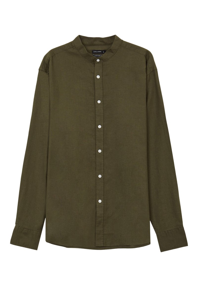 Camicia Springfield Per Bambino 6 Anni - Maniche Lunghe, Verde, Cotone Slub, Collo Mao, Qualità Springfield