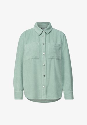 Street One, LONG-SLEEVE CORDUROY SHIRT WITH BUTTONS - Skjortebluser - eucalyptus green