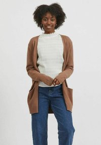 VILA VIRIL OPEN CARDIGAN - Strickjacke - portabella
