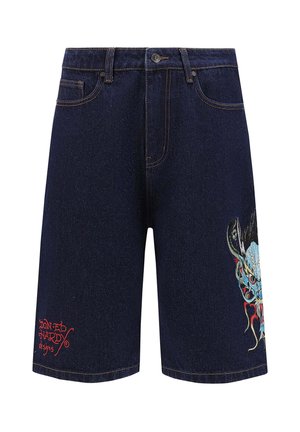 Ed Hardy MEDUSA DRAG SKATER - Denim shorts - indigo