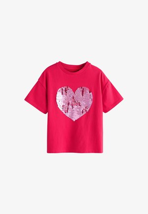 Next, REGULAR FIT - SEQUIN T-SHIRT . - T-shirt imprimé - red heart