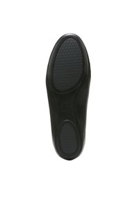 Zwarte schoenzool met een gestructureerde rubberen grip, met een gladde, afgeronde vorm en duidelijke looppatronen voor verbeterde grip.