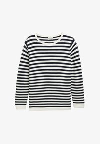 Selected, dark navy white stripe