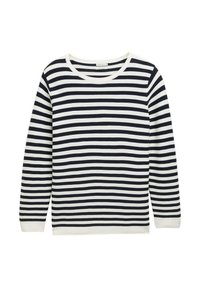 PLUS SIZE - Strickpullover - dark navy white stripe