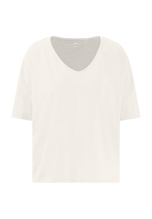 Fynch-Hatton, V-NECK SLUB STRUCTURE - Základné tričko - milk