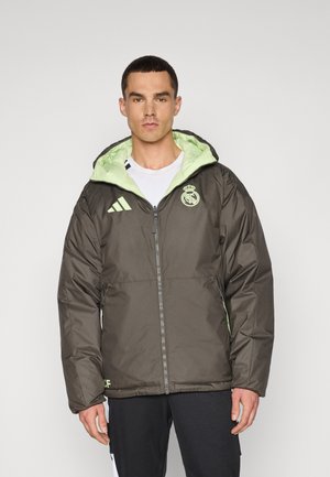 adidas Performance REAL MADRID SEASONAL DOWN JACKET - Páperová bunda - utility grey/almost lime