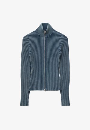 & OTHER STORIES, & OTHER STORIES ZIP-UP TURTLENECK CARDIGAN - Chaqueta de punto - dark blue