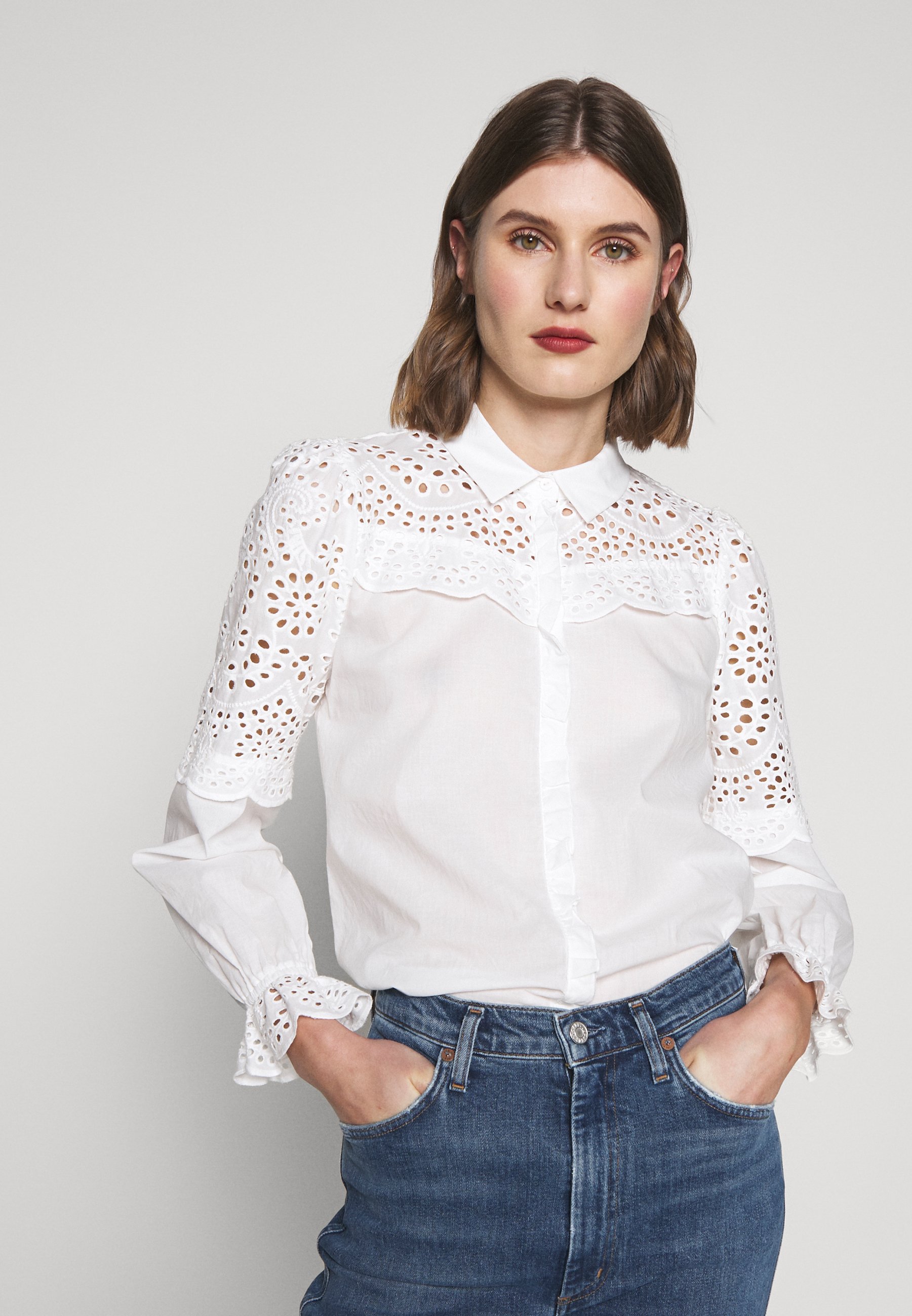 Bruuns Bazaar SIENNA ROBINE Skjorte snow whiteoffwhite Bruuns Bazaar POSY EDITOR Skjorte skyway Zalando.no