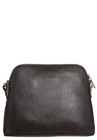 Černá kabelka z texturované ekologické kůže, s uzavíráním na zip a odnímatelným popruhem. Obdélníkový tvar s hladkými okraji.