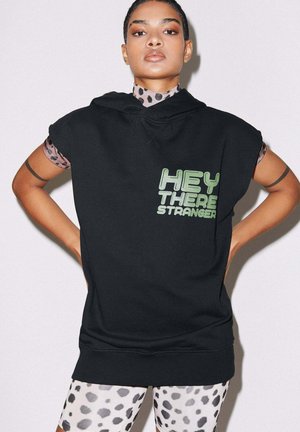 HEY THERE' LONGLINE  - Hoodie - black