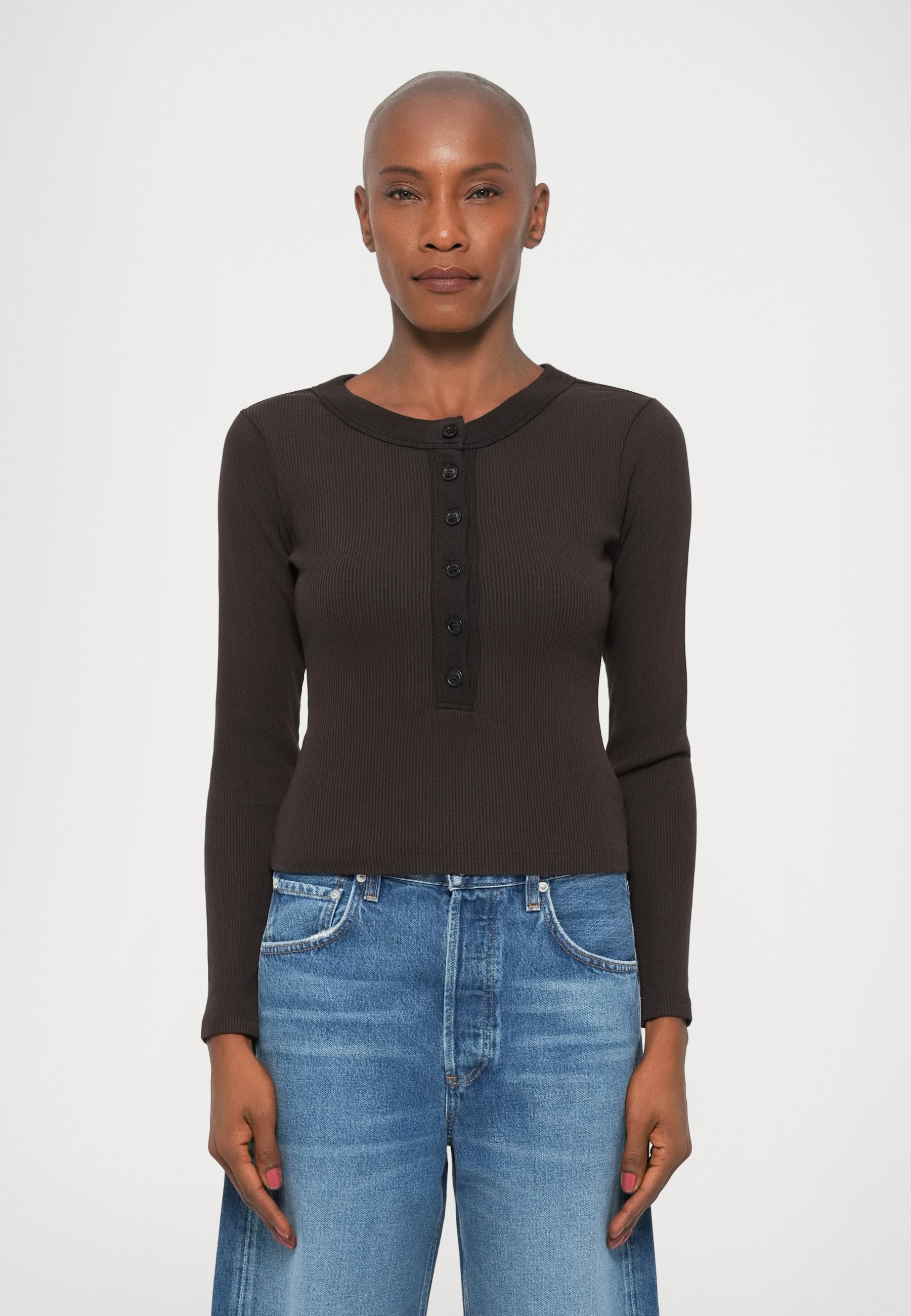 Citizens of Humanity VARRA HENLEY - Long sleeved top - chocolate