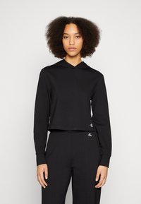 Calvin Klein Jeans MIXED MILANO HOODIE - Camiseta de manga larga - black