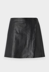 YASDIMA SHORT SKIRT - Jupe en cuir - black