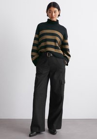 Marc O'Polo GESTREIFTER ROLLKRAGEN - Strickpullover - stripe dark slate melange