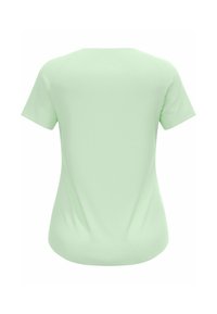 Light green short-sleeve t-shirt made of smooth fabric, featuring a rounded neckline and a slim fit with subtle side seams.