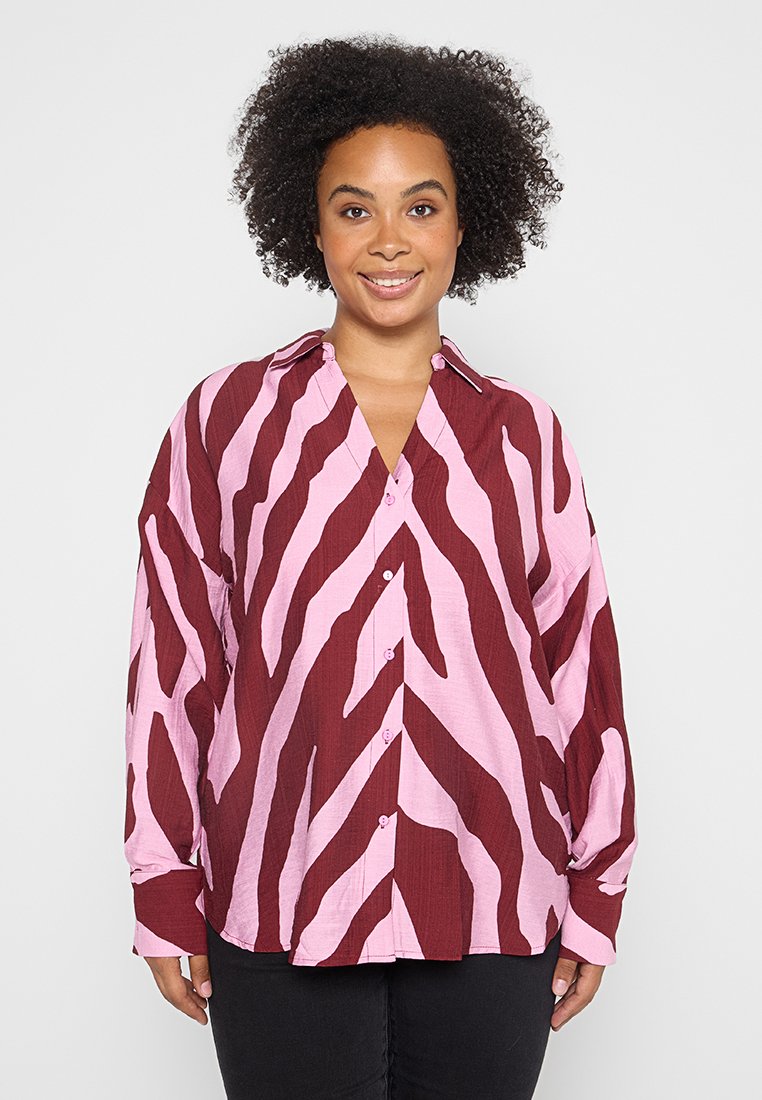 ONLY Carmakoma Overhemdblouse donkerrood