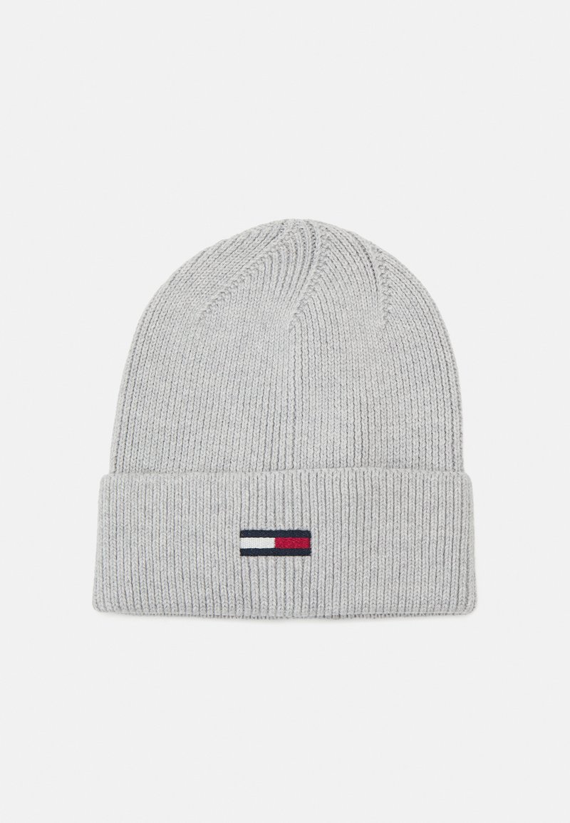 Tommy Jeans ELONGATED FLAG BEANIE - Gorro - silver grey heather
