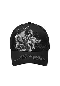 Ed Hardy UNISEX MONO GIANT DRAGON FRONT TRUCKER - Gorra - black black