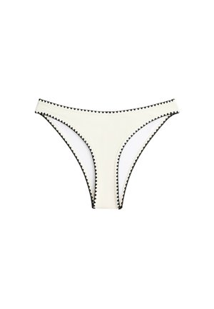 OYSHO, CONTRAST STITCH U-CUT MEDIUM-COVERAGE BIKINI BRIEFS - Bas de bikini - white