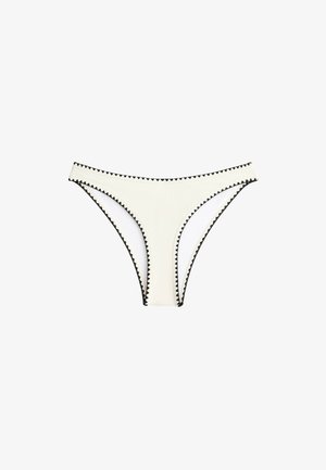 OYSHO, CONTRAST STITCH U-CUT MEDIUM-COVERAGE BIKINI BRIEFS - Bikini-Hose - white