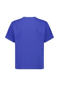 Short-sleeve t-shirt in vibrant blue cotton. Features a round neckline and a relaxed fit with no visible patterns or accents.