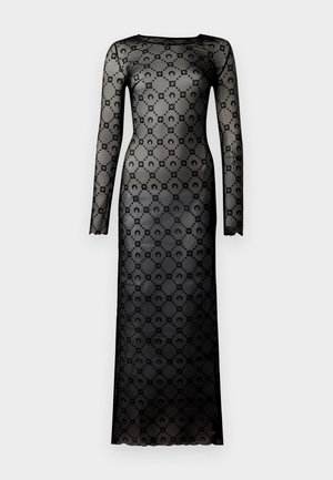 MOONOGRAM LONG CREW NECK DRESS - Denné šaty - black