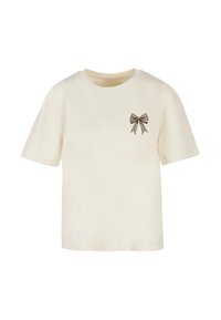 RIBBON EVERYDAY TEE - Marškinėliai su spaudiniu - whitesand