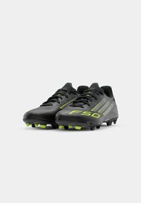 adidas Performance F50 LEAGUE FG/MG - Firm-ground football boots - core black/iron metallic/lucid lemon