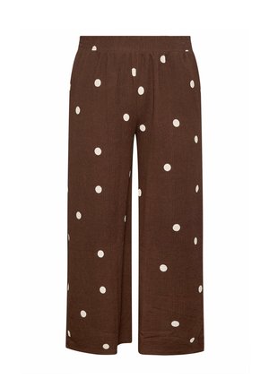 Yours Clothing, PLUS SIZE WIDE LEG TROUSERS - Pantaloni - chocolate