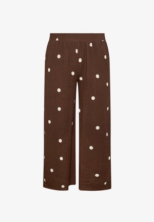 Yours Clothing, PLUS SIZE WIDE LEG TROUSERS - Housut - chocolate