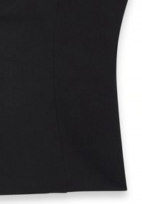 Juodas audinys, lygus tekstūra, prigludęs dizainas, su siūle šone. Minimalistinis stilius, be papildomų raštų ar akcentų.