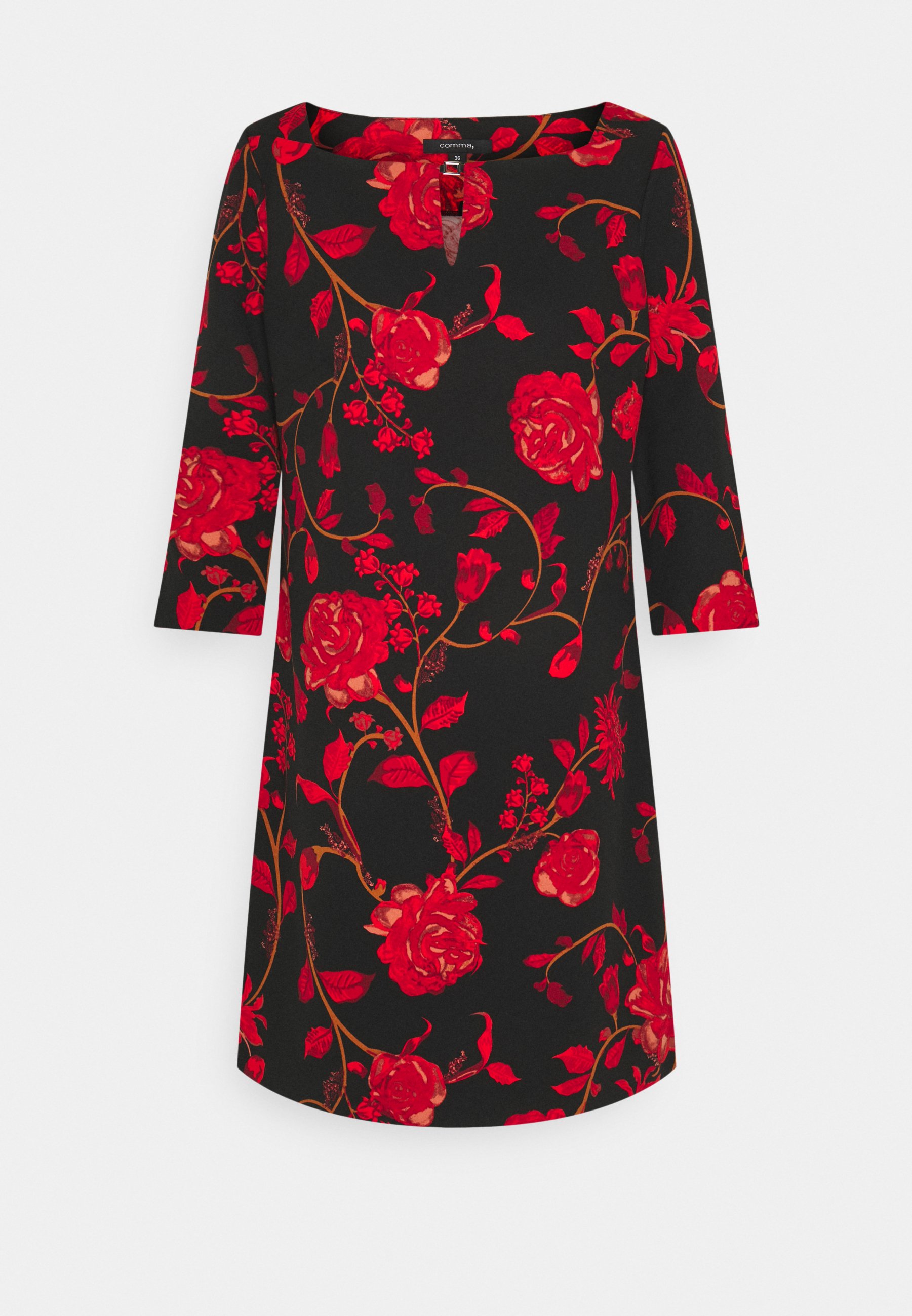 Comma Kleid Kurz Day Dress Black Red Red Zalando Ie
