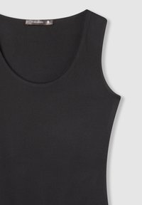 Canotta nera senza maniche con scollo rotondo, taglia piccola, etichetta del marchio Terranova visibile all'interno del colletto.