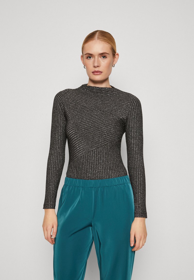 AllSaints GIA SPARKLE BODYSUIT - Topper langermet - dark silver