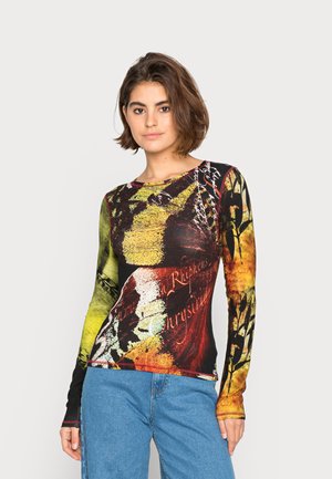 CONTRAST SLEEVE & CONTRAST FLATLOCK SEAM - Bluzka z długim rękawem - multi