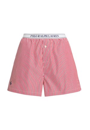 Rood-wit gestreepte katoenen boxers met een elastische tailleband waarop "POLO RALPH LAUREN" staat. Klein logo geborduurd aan de linkerkant.