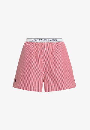 Rood-wit gestreepte katoenen boxers met een elastische tailleband waarop "POLO RALPH LAUREN" staat. Klein logo geborduurd aan de linkerkant.