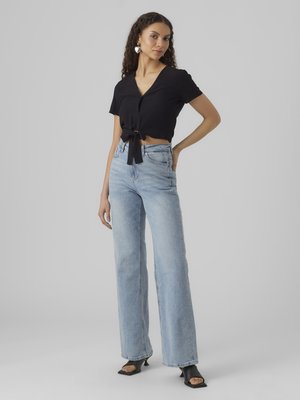 Vero Moda VMEASY SHIRT TIE - Bluză - black solid