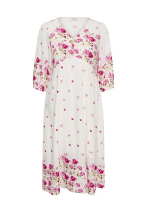 Kaffe Curve, KCROSA MIDI DRESS - Robe de jour - white rose border flower
