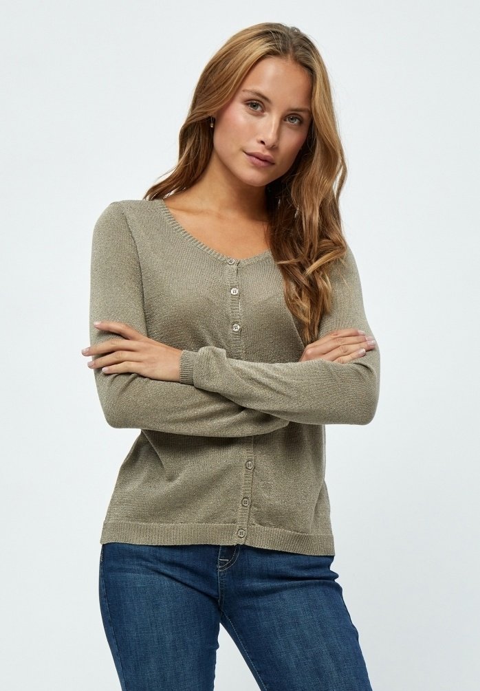 Minus MINEW LAURA CARDIGAN - Kofta - wood smoke lurex
