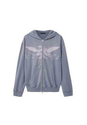 AllSaints, AETERNA ZIP THROUGH - Majica s kapuljačom i patentnim zatvaračem - slatewash blue