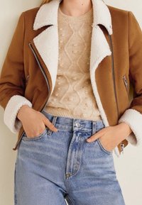 Mango Giacca in similpelle - cognac
