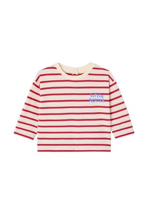 GESTREIFTES MIT DRUCKKNÖPFEN HINTEN - Long sleeved top - rot