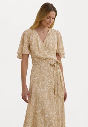 Lauren Ralph Lauren FILSEE SHORT SLEEVE DAY DRESS - Freizeitkleid - cream/tan