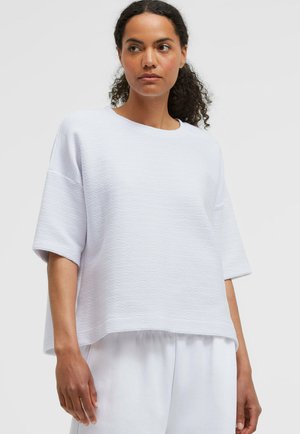 SENSES.THE LABEL, SENSES.THE LABEL STRUKTURIERTES KURZARM-SWEATSHIRT SO:Y - Basic T-shirt - opticwhite