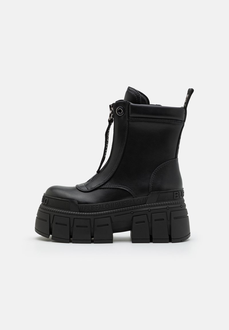 Buffalo GOSPHER ZIP BOOT - Botas de tornozelo com plataforma - black