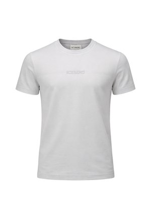 T-shirt bianca a maniche corte con scollo rotondo e logo "ICEBERG" in rilievo sottile sul petto, etichetta interna al collo.