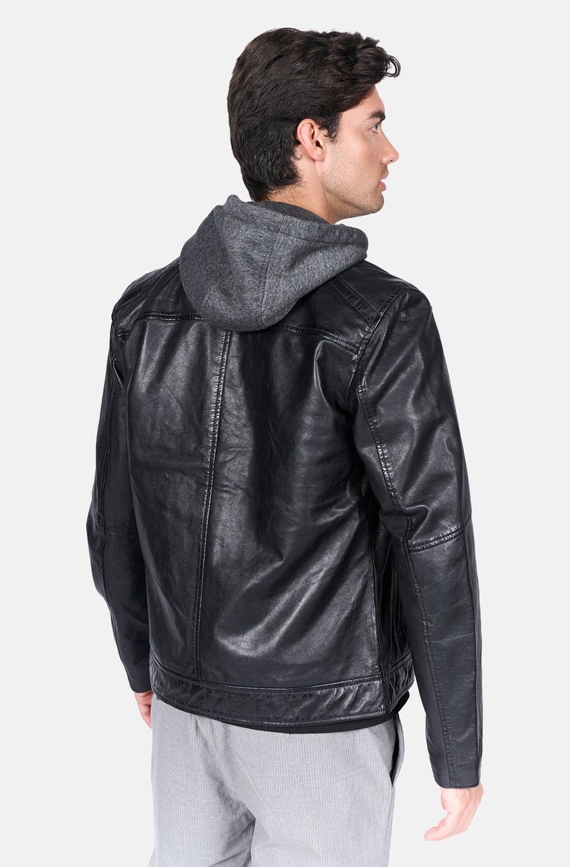 Freaky Nation Lederjacke Mit Kapuze Freaky Nation FLYNN-FN